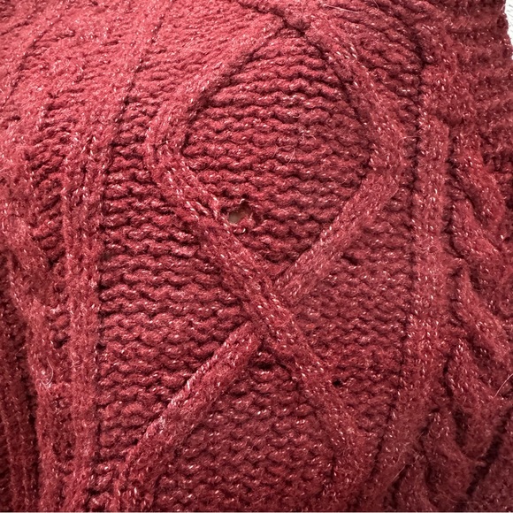 Girl Crush Gang Cable Knit Sleeveless V-Neck Sweater Vest Burgundy/RedWine Small - Picture 11 of 11